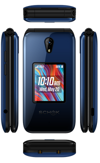 Schok Classic Flip Phone 4G/LTE (with oversized keypad) + Accessories Bundle